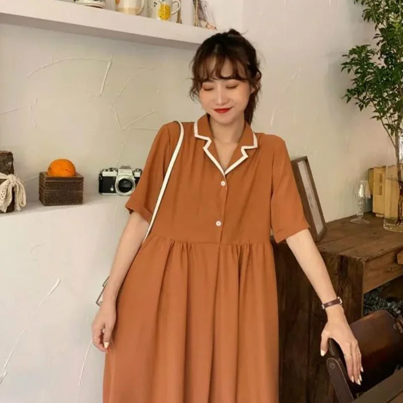 High Waist Ladies Korean Style Dresses Women Lovely Students Streetwear Trendy Long Skirt Simple Loose Elegant All-match Dress
High Waist Ladies Korean Style Dresses Women Lovely Students Streetwear Trendy Long Skirt Simple Loose Elegant All-match Dress