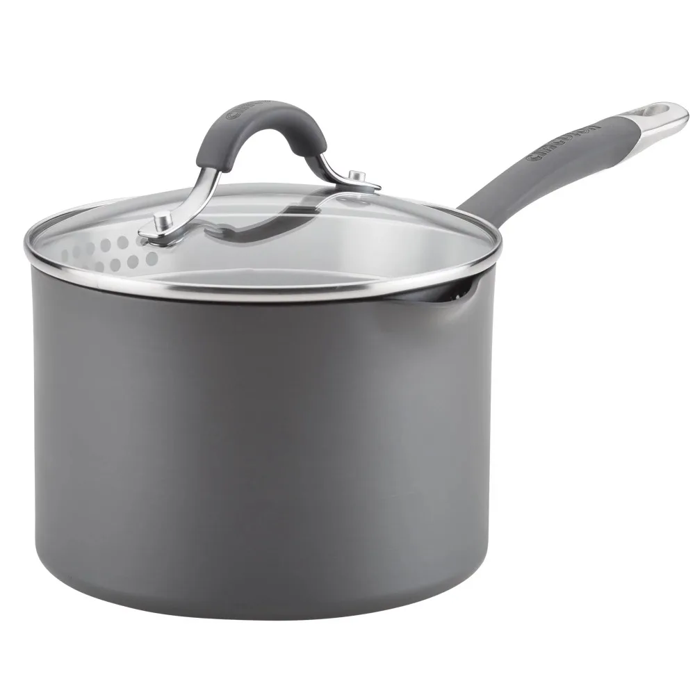 3 Qt. Radiance Hard-Anodized Nonstick Straining Saucepan, Gray Cooking Pot Non Stick
3 Qt. Radiance Hard-Anodized Nonstick Straining Saucepan, Gray Cooking Pot Non Stick