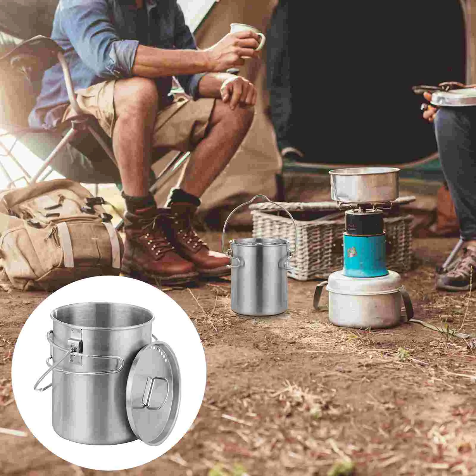 Camping Mug Stainless Steel Cup Outdoor Pot Lid Water Kettle Travel Handle Mugs Campfire Metal Ultralight Tumbler Drinking Tea
Camping Mug Stainless Steel Cup Outdoor Pot Lid Water Kettle Travel Handle Mugs Campfire Metal Ultralight Tumbler Drinking Tea