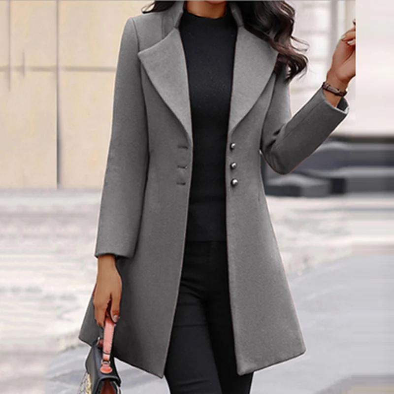 Office Lady Sexy Turn-down Collar Wool Jacket Autumn Solid Button Straight Outerwear Coat Winter Long Sleeve Women Tops Cardigan
Office Lady Sexy Turn-down Collar Wool Jacket Autumn Solid Button Straight Outerwear Coat Winter Long Sleeve Women Tops Cardigan