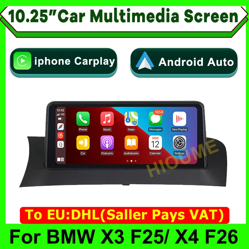 10.25" Wireless Apple CarPlay Android Auto Car Multimedia Screen for BMW X3 F25 X4 F26 CIC NBT Head Unit
10.25" Wireless Apple CarPlay Android Auto Car Multimedia Screen for BMW X3 F25 X4 F26 CIC NBT Head Unit