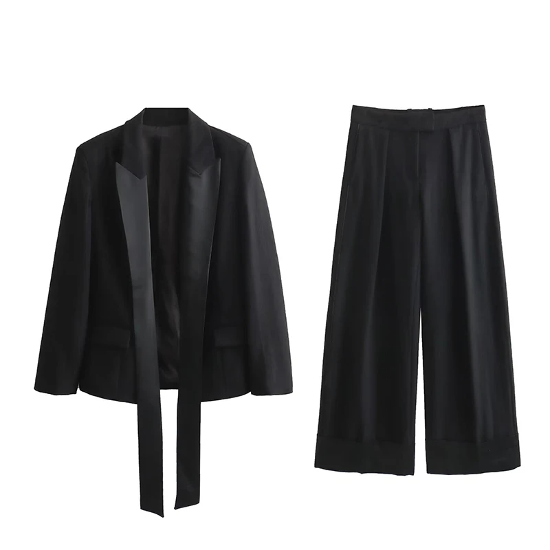 TRAF Autumn 2023 Women Blazers Pants Sets Open Blazers for Women High Waist Wide Leg Pants Women's Suits
TRAF Autumn 2023 Women Blazers Pants Sets Open Blazers for Women High Waist Wide Leg Pants Women's Suits