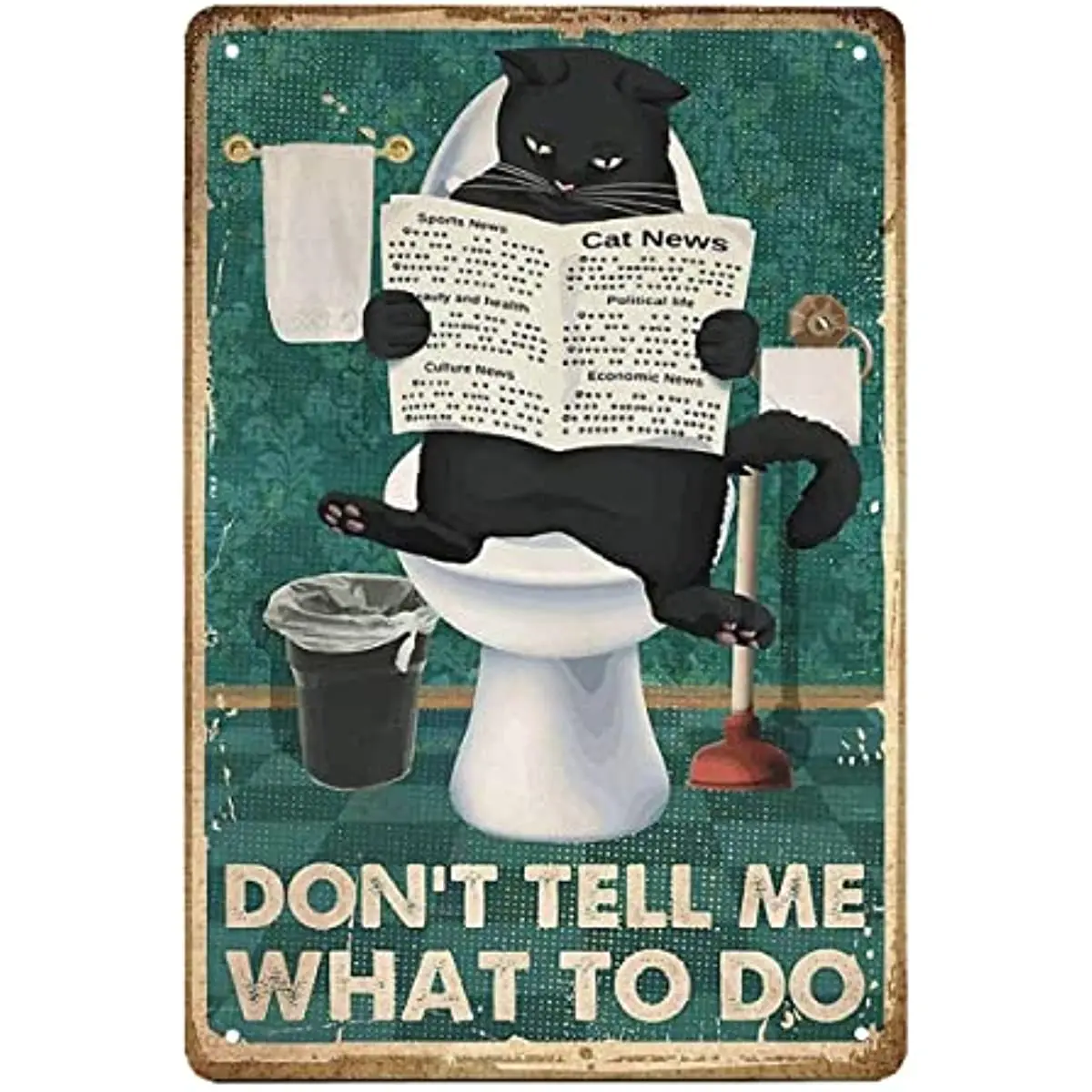 Funny Bathroom Decor Black Cat Don't Tell Me What to Do Retro Metal Tin Sign Vintage Sign for Home Coffee Toilet Wall Decor
Funny Bathroom Decor Black Cat Don't Tell Me What to Do Retro Metal Tin Sign Vintage Sign for Home Coffee Toilet Wall Decor