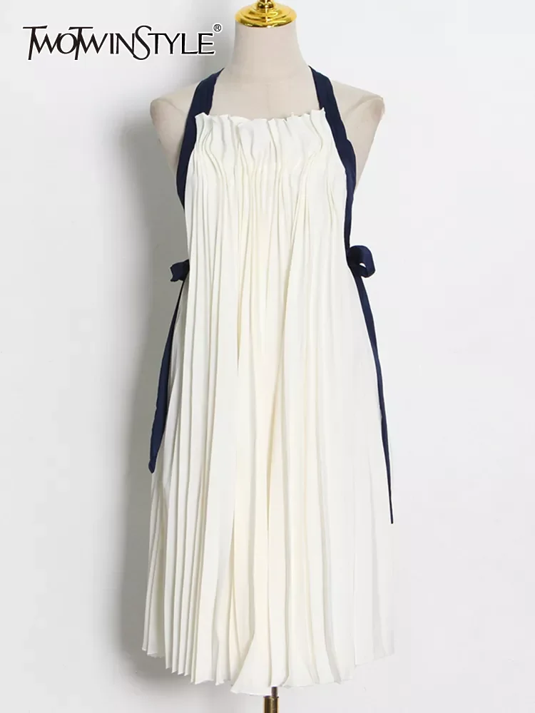 TWOTWINSTYLE White Backless Dress For Women Square Collar Sleeve Lace Up Designer Loose Midi Dresses Female Clothing Style New
TWOTWINSTYLE White Backless Dress For Women Square Collar Sleeve Lace Up Designer Loose Midi Dresses Female Clothing Style New