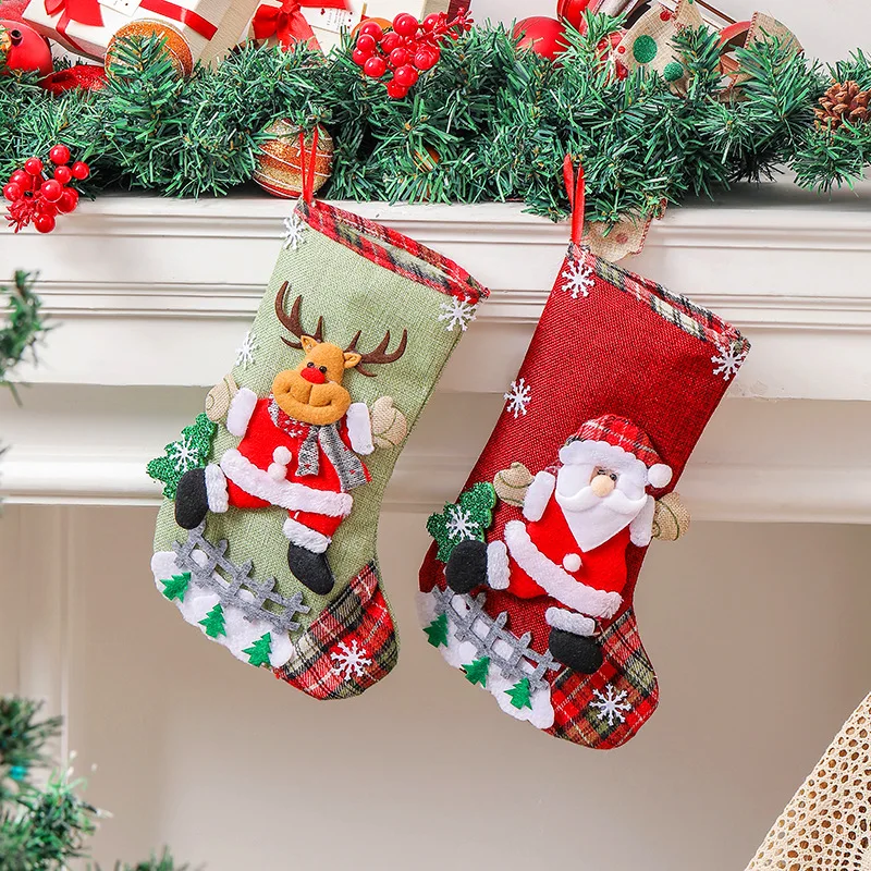 Christmas Socks Large Capacity Linen Fence Christmas Gift Bag Santa Sacks Snowman Elk Bear Xmas Tree Pendant Ornaments Candy Bag
Christmas Socks Large Capacity Linen Fence Christmas Gift Bag Santa Sacks Snowman Elk Bear Xmas Tree Pendant Ornaments Candy Bag