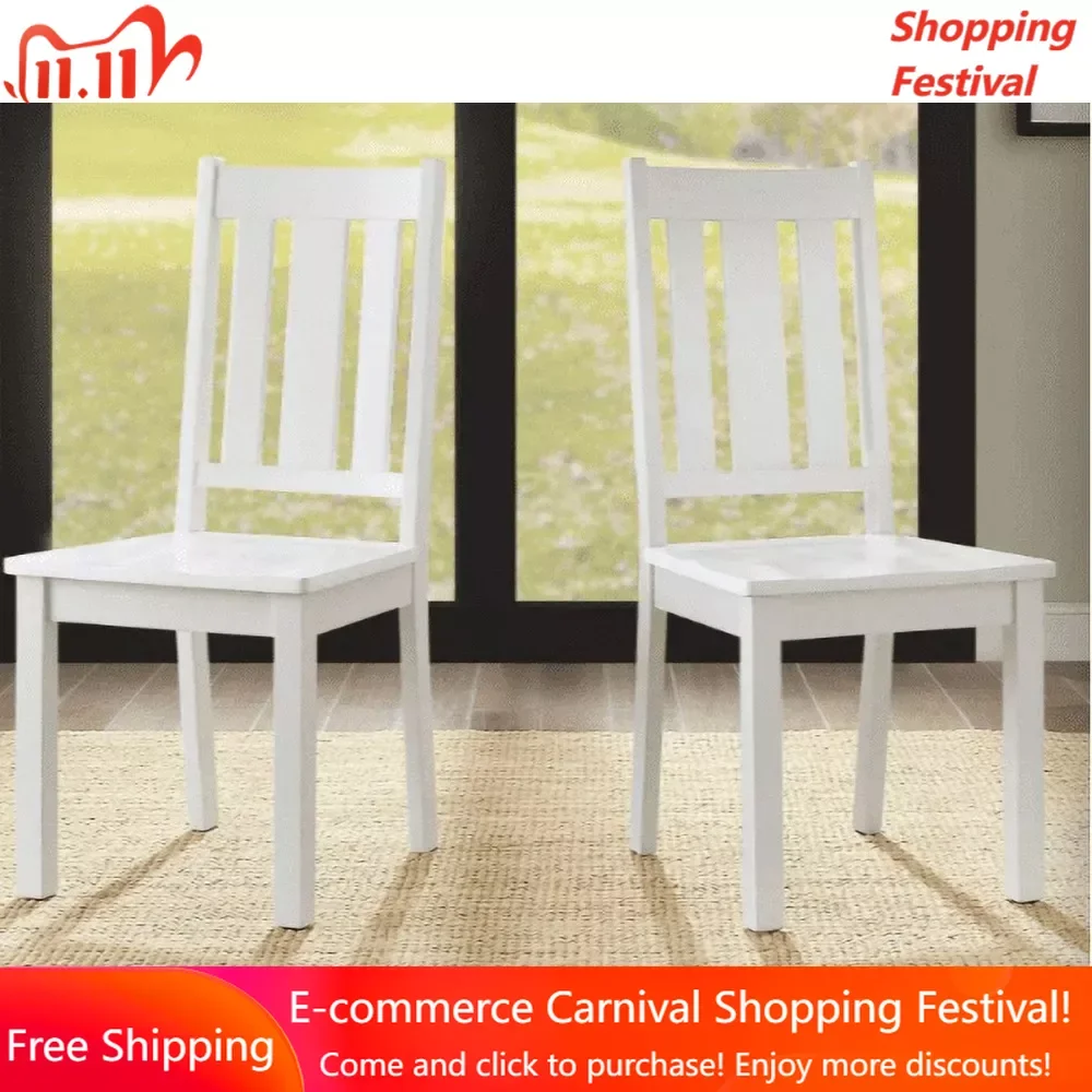 Деревянный обеденный стул, контурный дизайн сиденья и искусственная спинка, комплект из 2 предметов, белый, для помещений 
Деревянный обеденный стул, контурный дизайн сиденья и искусственная спинка, комплект из 2 предметов, белый, для помещений