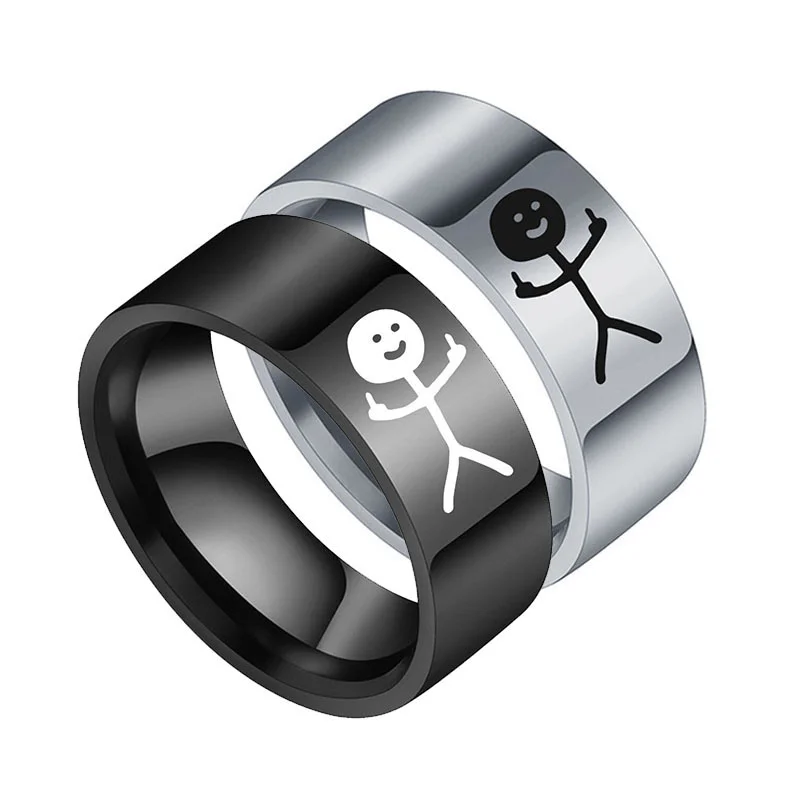New Fashion Titanium Steel Hip Hop Graffiti Ring for Men Simple Interesting Middle Finger Sticker Ring Couple Party Jewelry Gift
New Fashion Titanium Steel Hip Hop Graffiti Ring for Men Simple Interesting Middle Finger Sticker Ring Couple Party Jewelry Gift