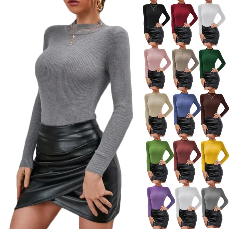 2022 women's autumn and winter new half turtleneck knitted sweater bottoming shirt solid color top women
2022 women's autumn and winter new half turtleneck knitted sweater bottoming shirt solid color top women