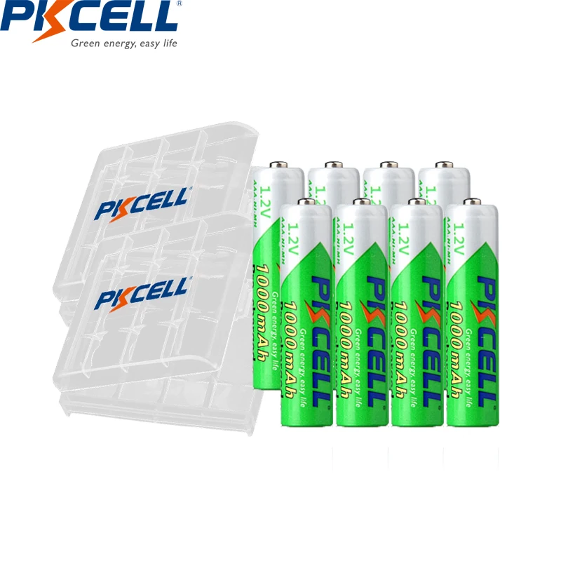 8PC PKCELL aaa rechargeable battery 1.2V NIMH pilas recargable aaa 1000mah low self discharging batteries and 2pc battery box
8PC PKCELL aaa rechargeable battery 1.2V NIMH pilas recargable aaa 1000mah low self discharging batteries and 2pc battery box