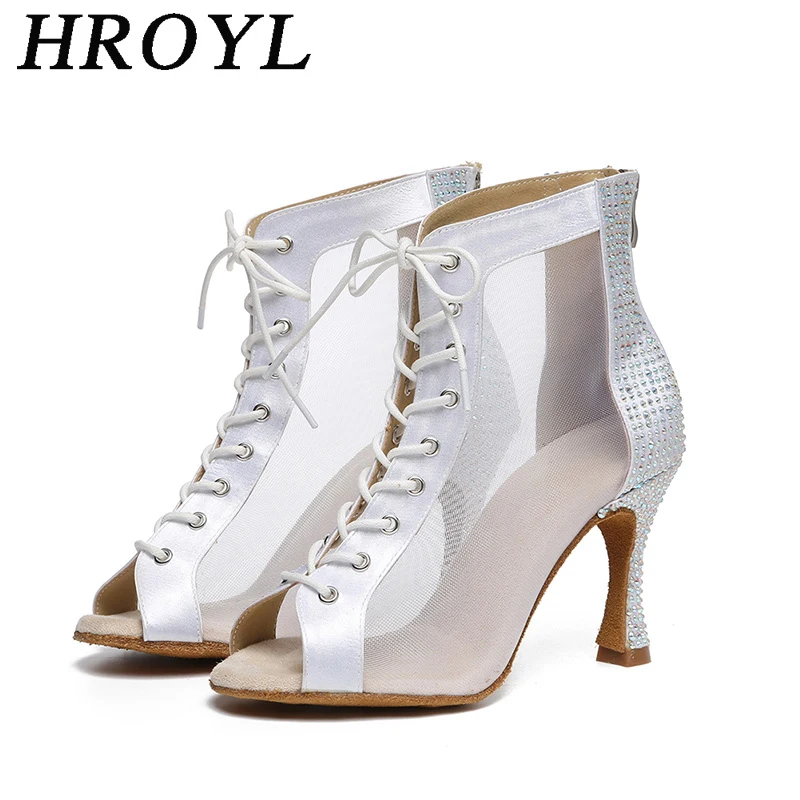 HROYL Women's Latin Dance Boots Elegant Ballroom Dancing Shoe For Female Bachata Salsa Dancing Sandals Cuban Heel Dance Shoe
HROYL Women's Latin Dance Boots Elegant Ballroom Dancing Shoe For Female Bachata Salsa Dancing Sandals Cuban Heel Dance Shoe