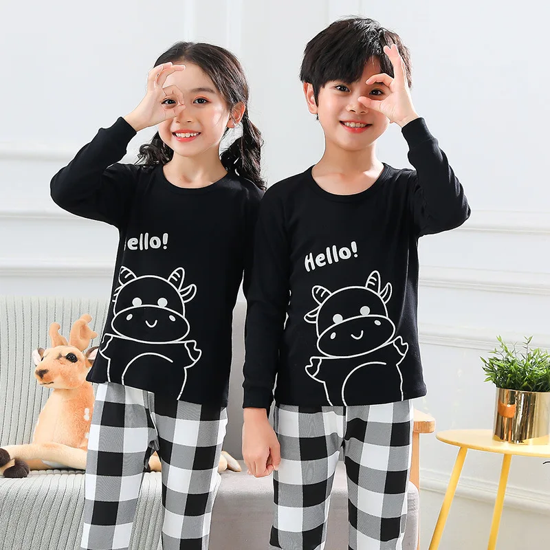 Baby Boys Girls Pajama Sets Spring Pajamas For Kids Sleepwear Set Cotton Cartoon Cow Night Suit Outfits Autumn Children Clothing
Baby Boys Girls Pajama Sets Spring Pajamas For Kids Sleepwear Set Cotton Cartoon Cow Night Suit Outfits Autumn Children Clothing