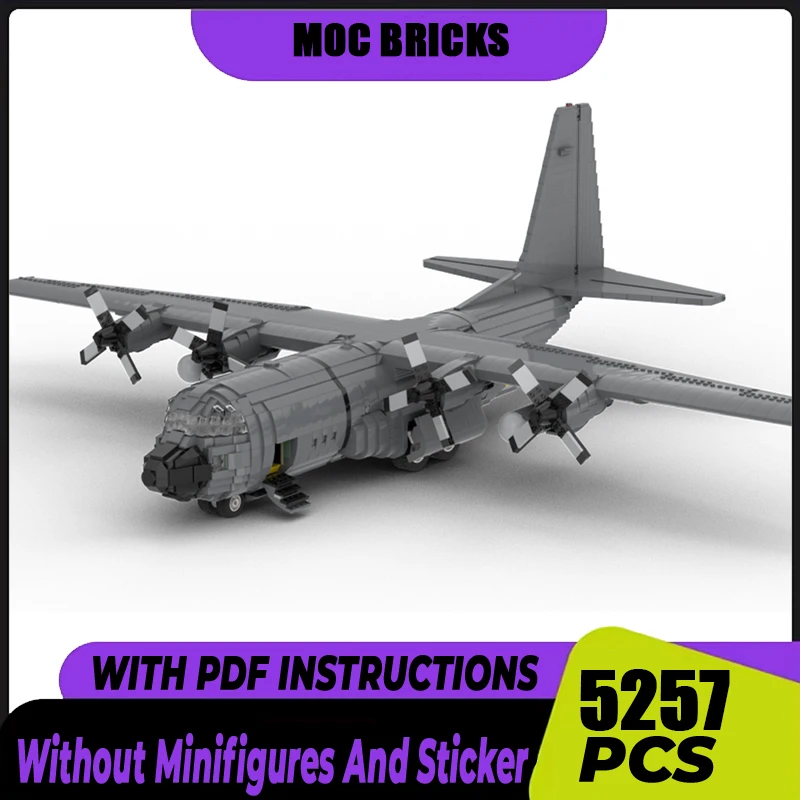 Военная серия Moc строительные блоки масштаб 1:38 наследие модель C-130H Hercules