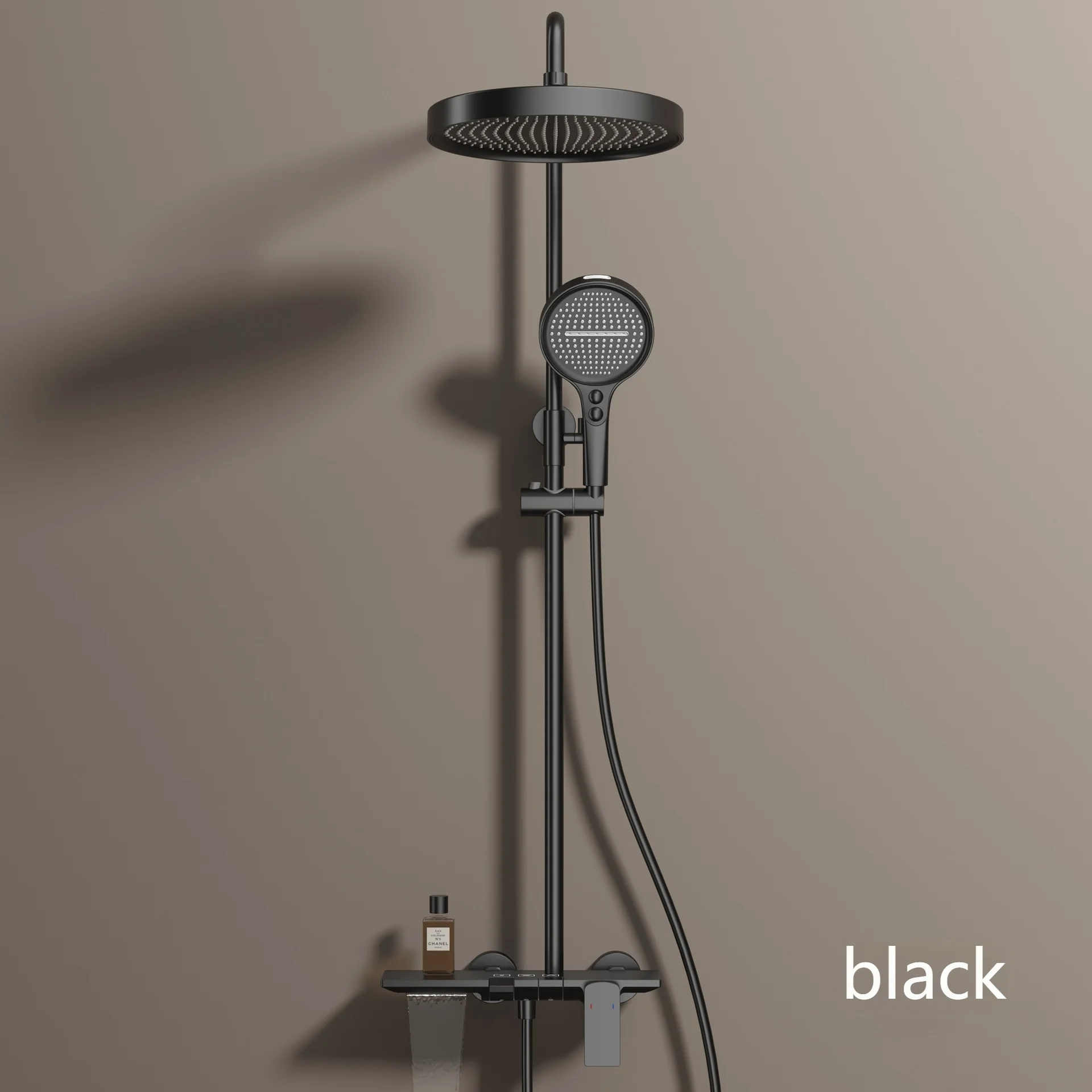 Серая душевая система для ванной комнаты, многофункциональные клавиши для фортепиано, бытовая ванна для отеля, квартиры, душевой набор с дождевой системой под давлением 
Серая душевая система для ванной комнаты, многофункциональные клавиши для фортепиано, бытовая ванна для отеля, квартиры, душевой набор с дождевой системой под давлением