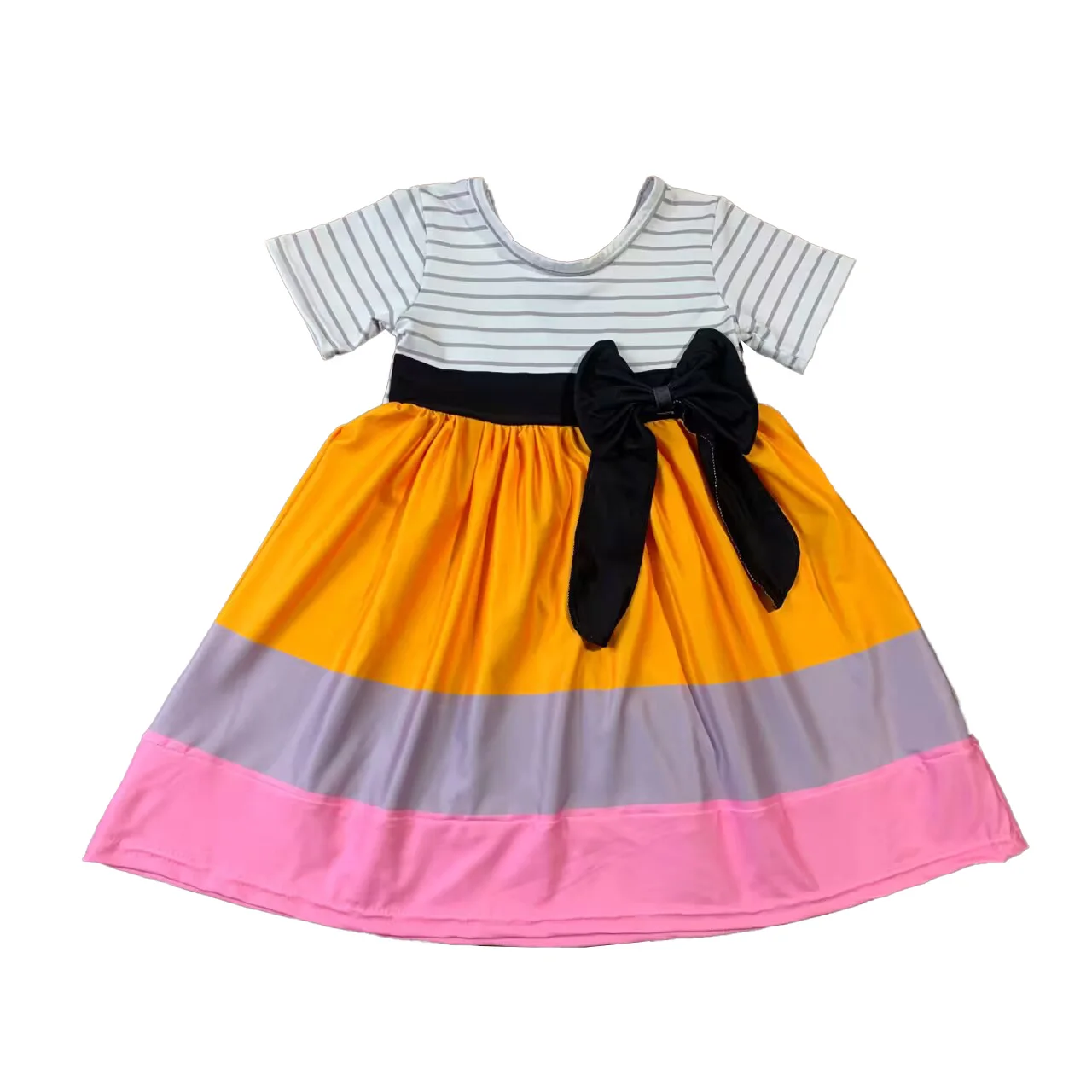 Boutique kids back to school clothing black white stripe short sleeve girls dresses wholesale
Boutique kids back to school clothing black white stripe short sleeve girls dresses wholesale