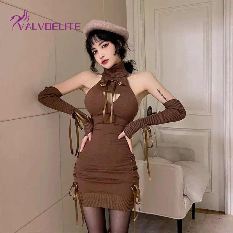 2022 Autumn Winter New Woman Hollow High-neck Slim-fit Wrap-arm Knitted Dress Black Fashion Tight Skirt Black Bottoming Shirt
2022 Autumn Winter New Woman Hollow High-neck Slim-fit Wrap-arm Knitted Dress Black Fashion Tight Skirt Black Bottoming Shirt