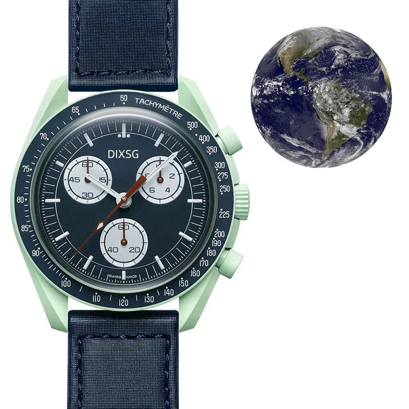 

Original Brand Same Swatch Watch For Mens Ladies Multifunction Plastic Case Moonwatch Business Chronograph Explore Planet Clocks