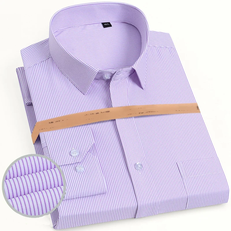 Mens Shirts Long Sleeve Striped Formal Shirt for Men Office Twill Business Man Clothing With Front Pocket Regular Fit White
Mens Shirts Long Sleeve Striped Formal Shirt for Men Office Twill Business Man Clothing With Front Pocket Regular Fit White