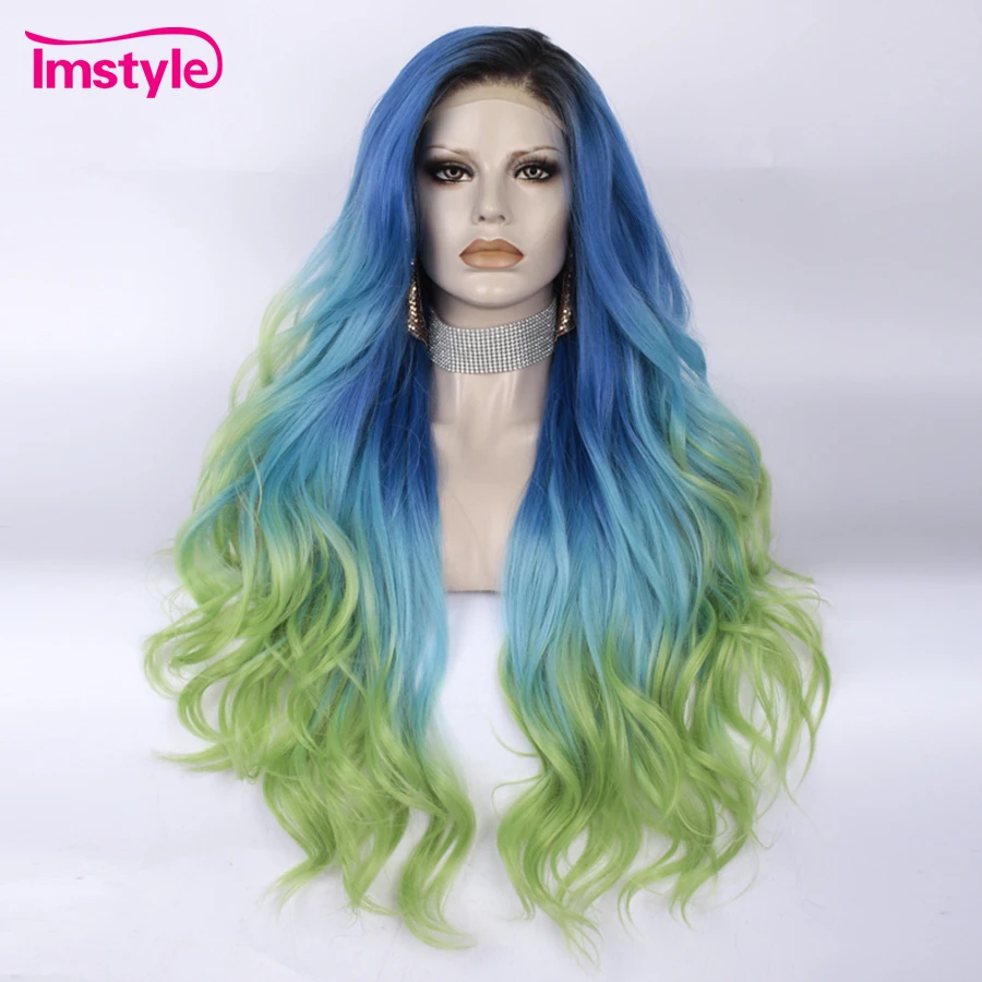 Imstyle Ombre Wig Synthetic Lace Front Wig Blue Green Multicolor Wigs For Women Long Wavy Wig Heat Resistant Fiber Cosplay Wigs
Imstyle Ombre Wig Synthetic Lace Front Wig Blue Green Multicolor Wigs For Women Long Wavy Wig Heat Resistant Fiber Cosplay Wigs