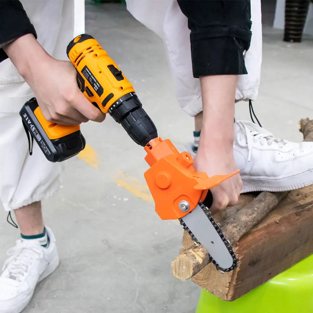 Portable Conversion Head Kits Electric Drill to Electric Chain Saw Adapter Attachment Woodworking Pruning Tools for Garden
Portable Conversion Head Kits Electric Drill to Electric Chain Saw Adapter Attachment Woodworking Pruning Tools for Garden