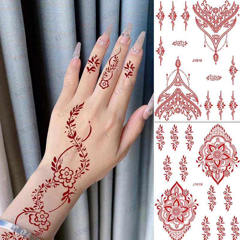 New Red Temporary Sticker Waterproof Lace Flower Henna Tattoo Temporary Fake Tattoo Long Lasting Waterproof Body Art Tattoo
New Red Temporary Sticker Waterproof Lace Flower Henna Tattoo Temporary Fake Tattoo Long Lasting Waterproof Body Art Tattoo