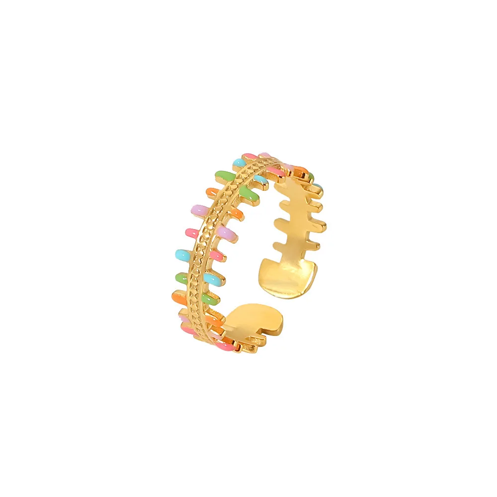 Stainless Steel PVD 18K Gold Plated Tarnish Waterproof Colorful Enamal Rings For Woman Jewelry Wholesale Trendy 
Stainless Steel PVD 18K Gold Plated Tarnish Waterproof Colorful Enamal Rings For Woman Jewelry Wholesale Trendy