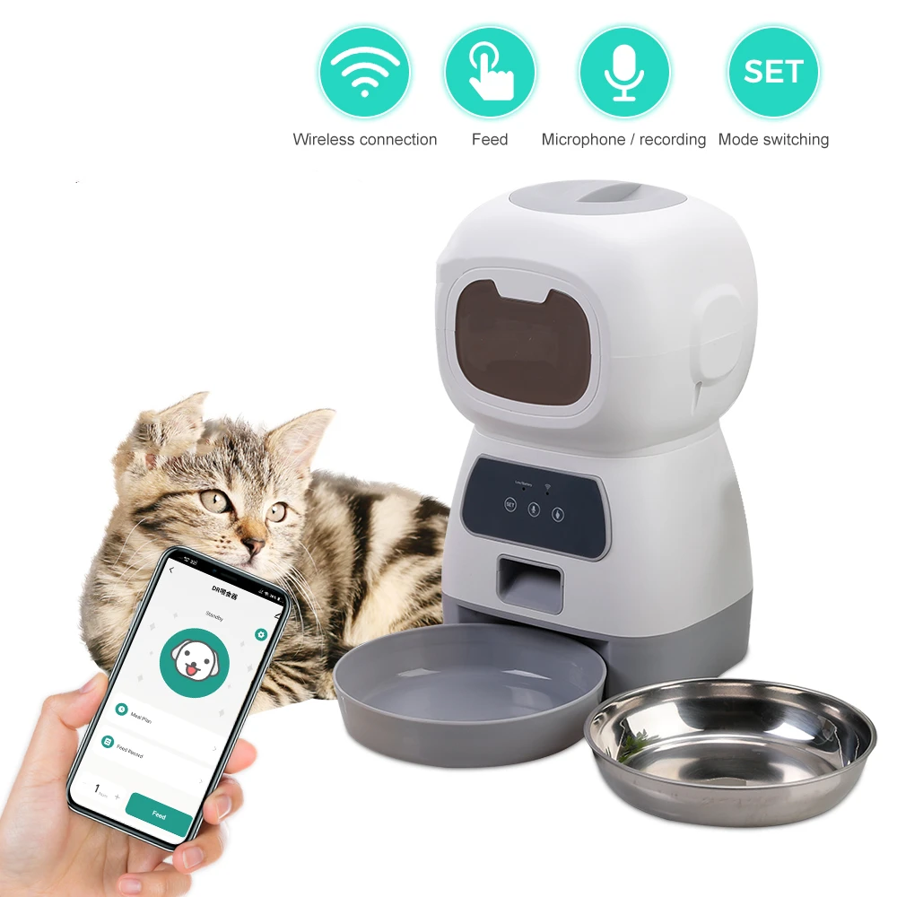 3.5L Automatic Pet Feeder WiFi APP Smart Timed Dosing Feeder Cat Dog Food Dispenser 2L Auto Drink Fountain Water Feeder Cat Bowl
3.5L Automatic Pet Feeder WiFi APP Smart Timed Dosing Feeder Cat Dog Food Dispenser 2L Auto Drink Fountain Water Feeder Cat Bowl