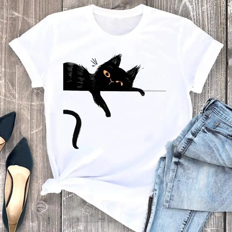 Women Clothes Cat Trend Style Cute 2021 Cartoon Fashion Short Sleeve Summer Print Tshirt Female Tee Top Graphic T-shirt
Women Clothes Cat Trend Style Cute 2021 Cartoon Fashion Short Sleeve Summer Print Tshirt Female Tee Top Graphic T-shirt