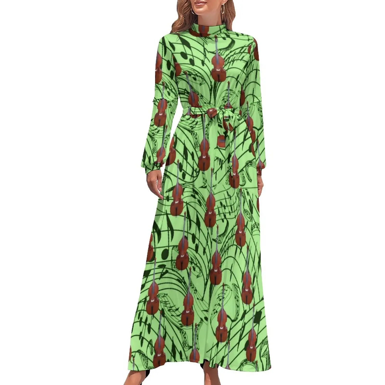 Green Music Notes Dress High Waist Guitars Print Boho Beach Dresses Long Sleeve Street Style Long Maxi Dress Trendy Clothes
Green Music Notes Dress High Waist Guitars Print Boho Beach Dresses Long Sleeve Street Style Long Maxi Dress Trendy Clothes