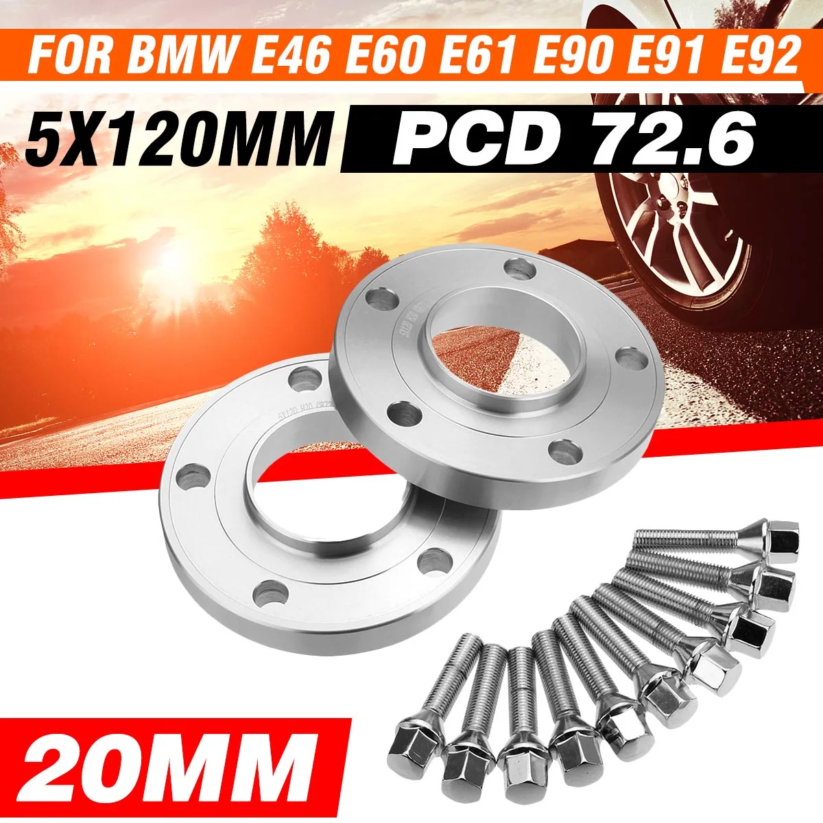 20mm Wheel Spacer Adapter Tire Spacers Hubcentric CB 72.56mm PCD 5x120 For BMW E46 E60 E82 E88 E30 E36 E28 E34 E90 E91 E92 E93
20mm Wheel Spacer Adapter Tire Spacers Hubcentric CB 72.56mm PCD 5x120 For BMW E46 E60 E82 E88 E30 E36 E28 E34 E90 E91 E92 E93