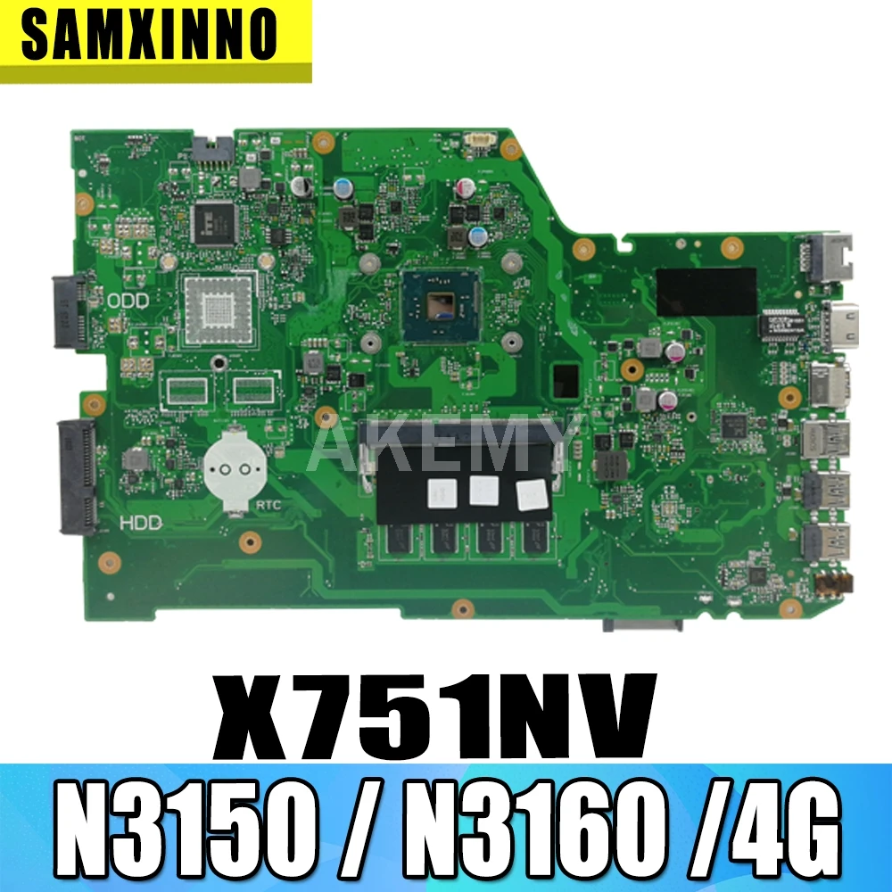 Оригинальная материнская плата SAMXINNO X751NV для ноутбука X751NA X751N материнская плата X751NV с 4GB-RAM N3150 / N3160
Оригинальная материнская плата SAMXINNO X751NV для ноутбука X751NA X751N материнская плата X751NV с 4GB-RAM N3150 / N3160