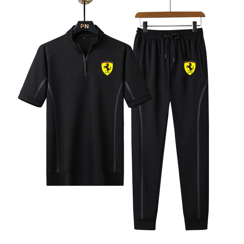 Summer Men's Sports Suit Simple Brand Short-sleeved Top + Trousers Sports Suit Men's Casual Suit 2022 New Men's Temperament Suit
Summer Men's Sports Suit Simple Brand Short-sleeved Top + Trousers Sports Suit Men's Casual Suit 2022 New Men's Temperament Suit
