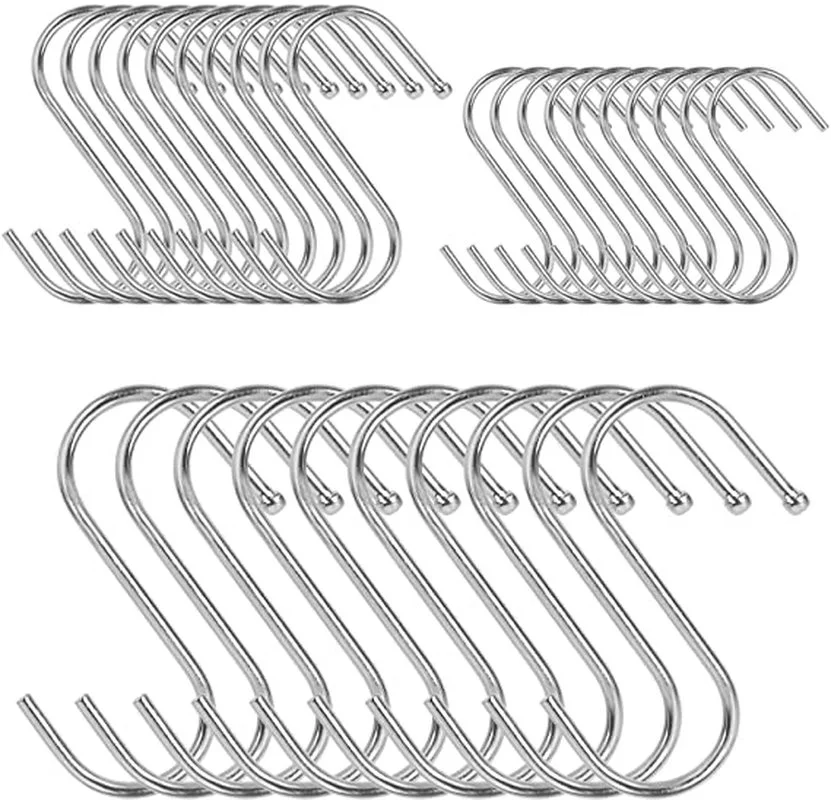 5/10Pcs S-shaped Hanger Hooks Stainless Steel S Shaped Hook Kitchen Bathroom Clothing Multifunctional Metal Hanging Hook
5/10Pcs S-shaped Hanger Hooks Stainless Steel S Shaped Hook Kitchen Bathroom Clothing Multifunctional Metal Hanging Hook