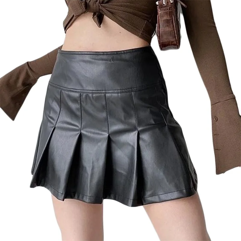 Grunge Punk Aesthetics PU Pleated Skirts Spring Women Solid Color Slim High Waist Retro Chic Zipper Mini Skirts E-girl Outfits
Grunge Punk Aesthetics PU Pleated Skirts Spring Women Solid Color Slim High Waist Retro Chic Zipper Mini Skirts E-girl Outfits