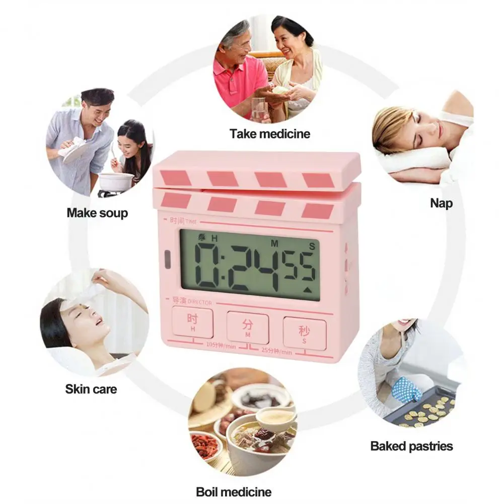 

Digital Timer Magnetic Adsorption Digital Countdown Timer Convenient Retro Board Shape for Kitchen Classroom