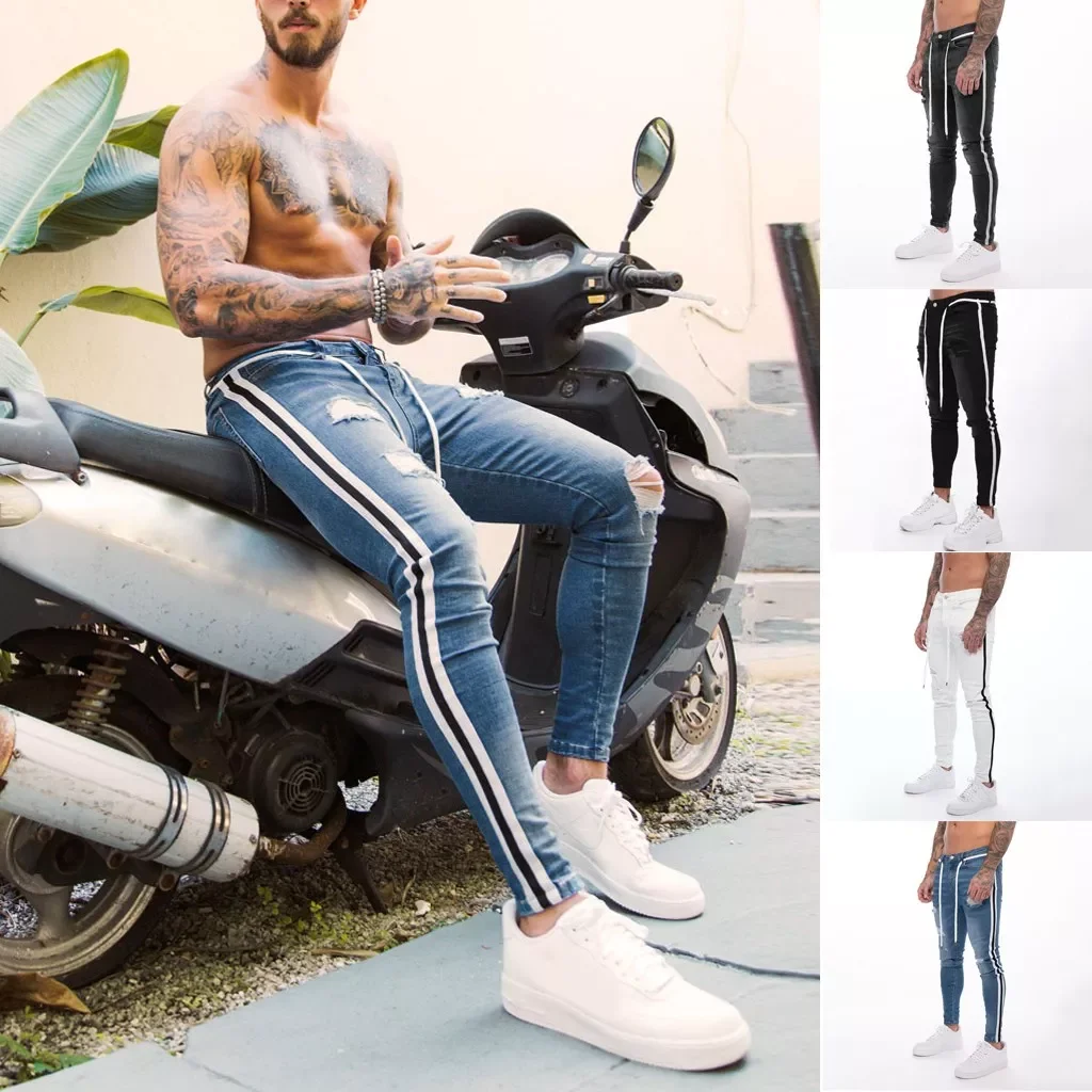 NEW IN Male Jeans Fashion Solid Color Blue Hollow Man Pants Drawstring Simple Men Trousers Fashion Sport Denim Pants Party Trave
NEW IN Male Jeans Fashion Solid Color Blue Hollow Man Pants Drawstring Simple Men Trousers Fashion Sport Denim Pants Party Trave
