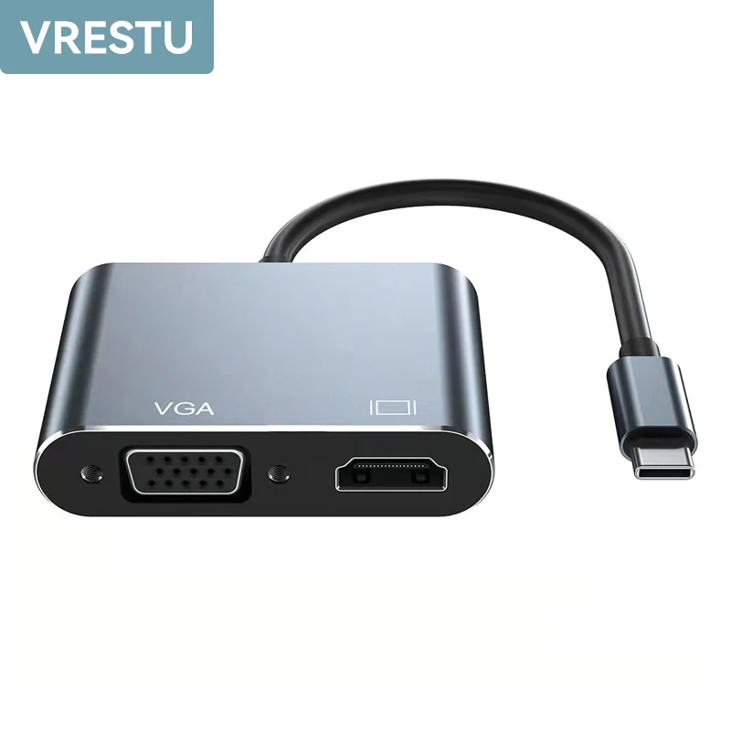 USBC HUB Type C to 4K HDMI-compatible VGA Adapter USB3.0 HDTV 4K 30Hz Type-c Docking Station for MacBook HP Lenovo Projector S21 
USBC HUB Type C to 4K HDMI-compatible VGA Adapter USB3.0 HDTV 4K 30Hz Type-c Docking Station for MacBook HP Lenovo Projector S21