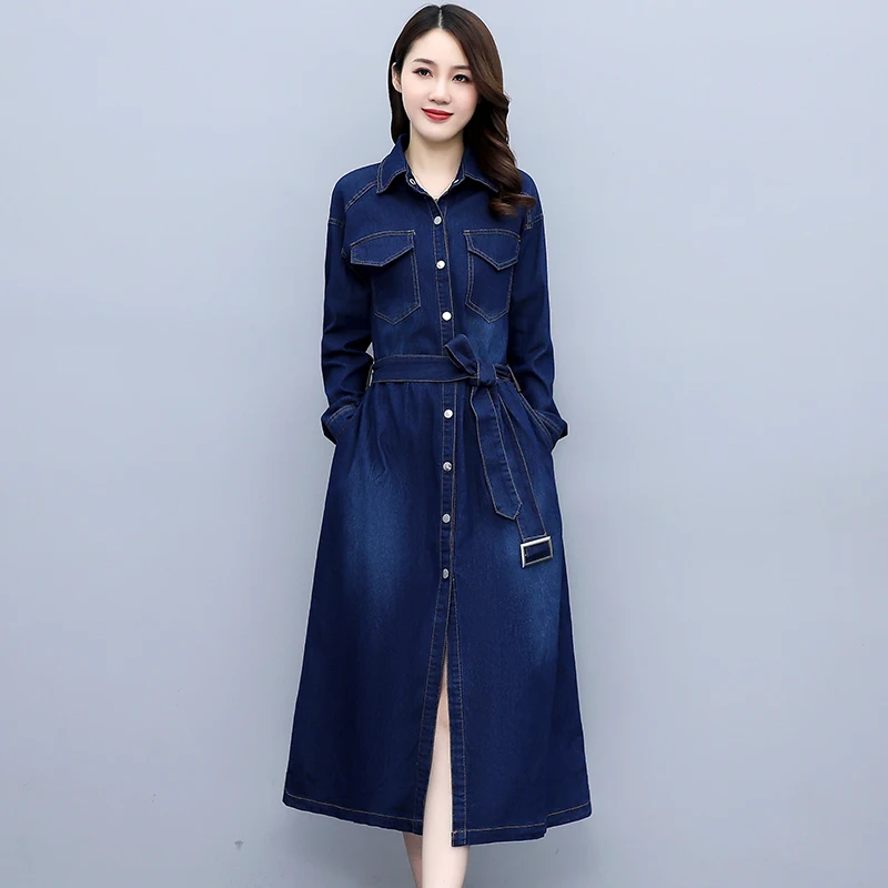 French Vintage Denim Dress Women Long Paragraph Spring Autumn New Fashion Casual Shirt Dresses For Women Vestidos Feminino
French Vintage Denim Dress Women Long Paragraph Spring Autumn New Fashion Casual Shirt Dresses For Women Vestidos Feminino