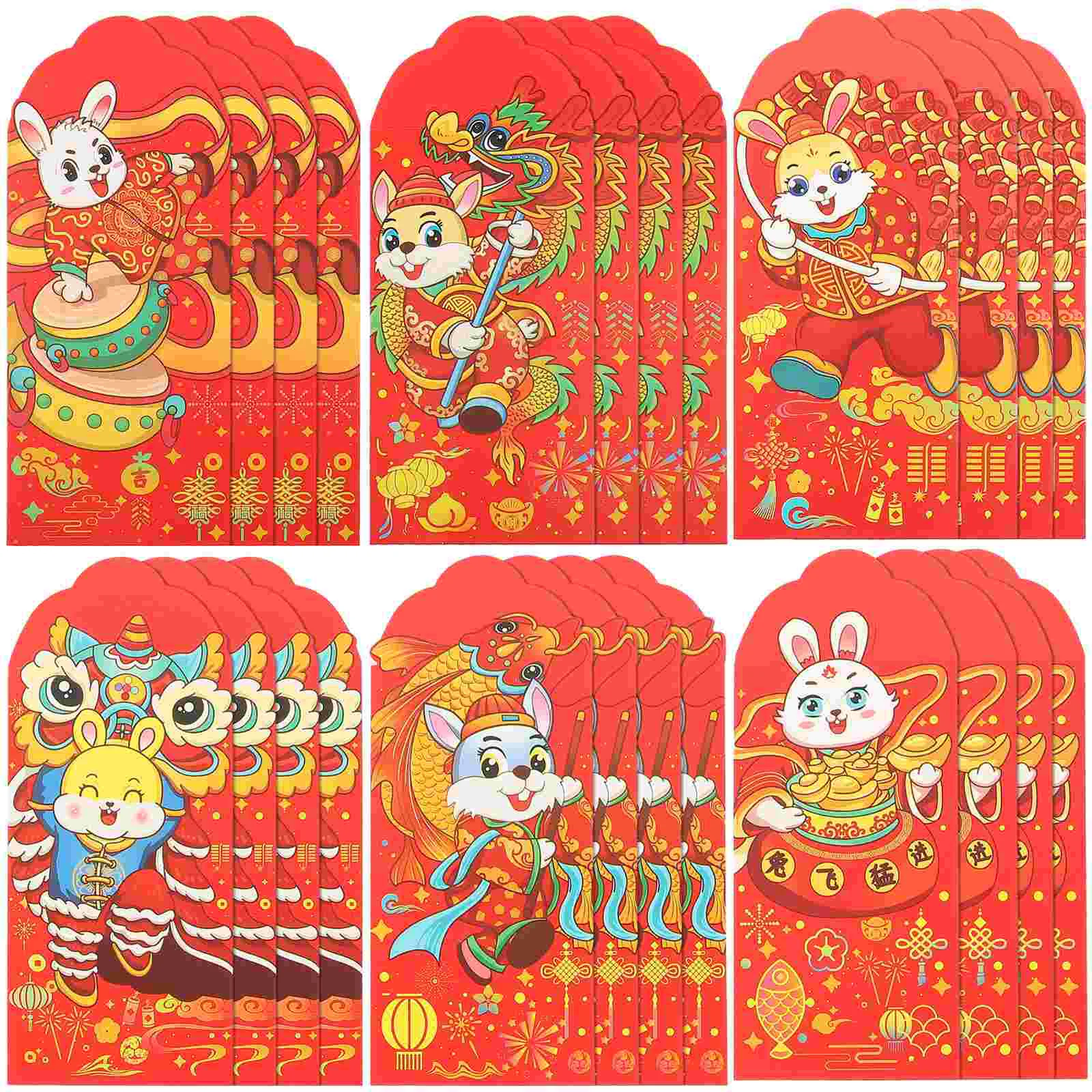 

Red Year Rabbit New Packet Packets Money Envelopes Bag Party Envelope Pouches Traditional Envelops Bao Hong Pocket Supplies Cash