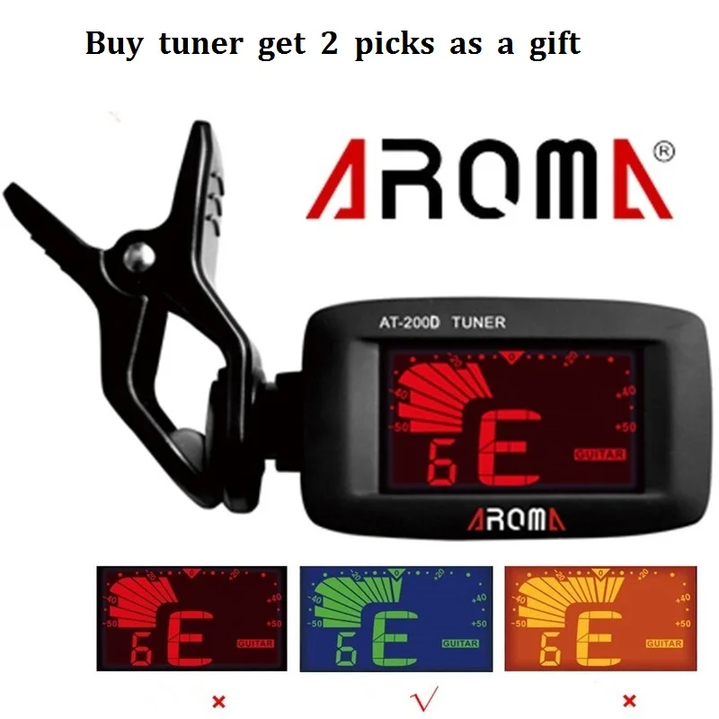 Aroma AT-200D Portable Guitar Tuner Color Screen Digital Tuner Clip On Design for Chromatic Guitar Bass Ukulele Violin 
Aroma AT-200D Portable Guitar Tuner Color Screen Digital Tuner Clip On Design for Chromatic Guitar Bass Ukulele Violin