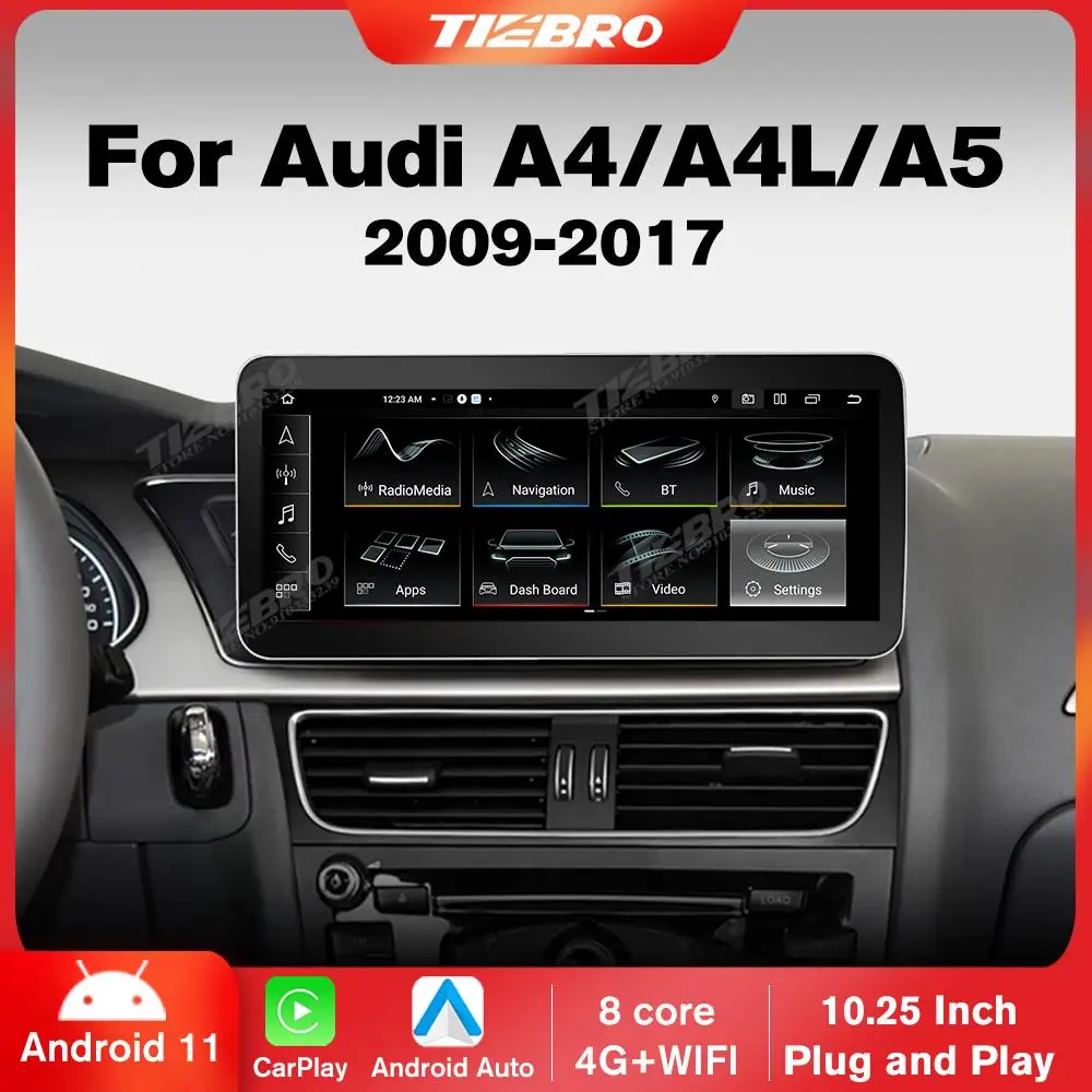 Автомагнитола TIEBRO, 10,25 дюйма, Android 12, для Audi A4 A4L A5 LHD 2009-2017, стерео, 1920*720P, Bluetooth, Carplay, мультимедийный плеер
Автомагнитола TIEBRO, 10,25 дюйма, Android 12, для Audi A4 A4L A5 LHD 2009-2017, стерео, 1920*720P, Bluetooth, Carplay, мультимедийный плеер
