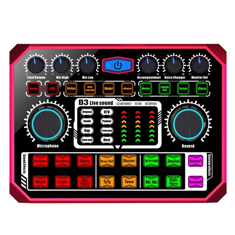 B3 Sound Card Bluetooth 5.0 Live Broadcast Karaoke Microphone Mobile Phone Computer Universal Equipment
B3 Sound Card Bluetooth 5.0 Live Broadcast Karaoke Microphone Mobile Phone Computer Universal Equipment