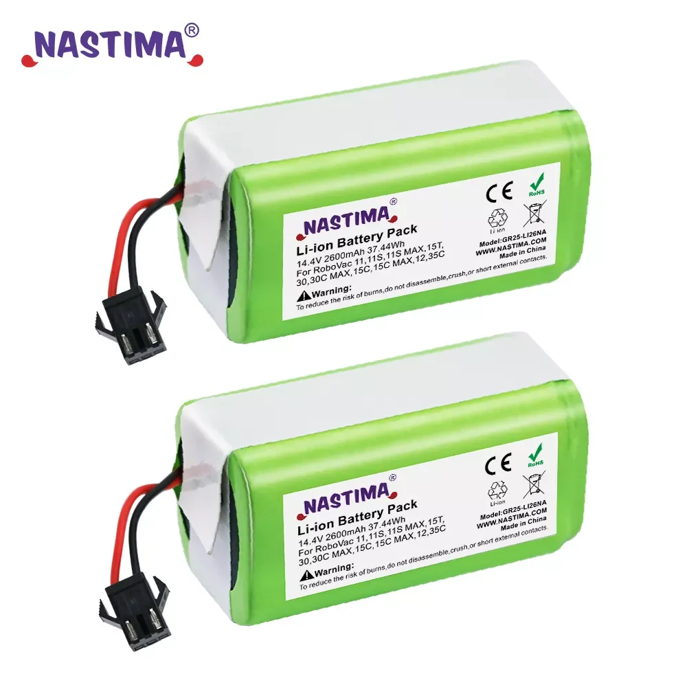 Nastima 14.4V 2600mAh Li-ion battery for Conga Excellence 990 1090 Ecovacs Deebot N79 N79S DN622 Eufy RoboVac 11 11S RoboVac 30
Nastima 14.4V 2600mAh Li-ion battery for Conga Excellence 990 1090 Ecovacs Deebot N79 N79S DN622 Eufy RoboVac 11 11S RoboVac 30