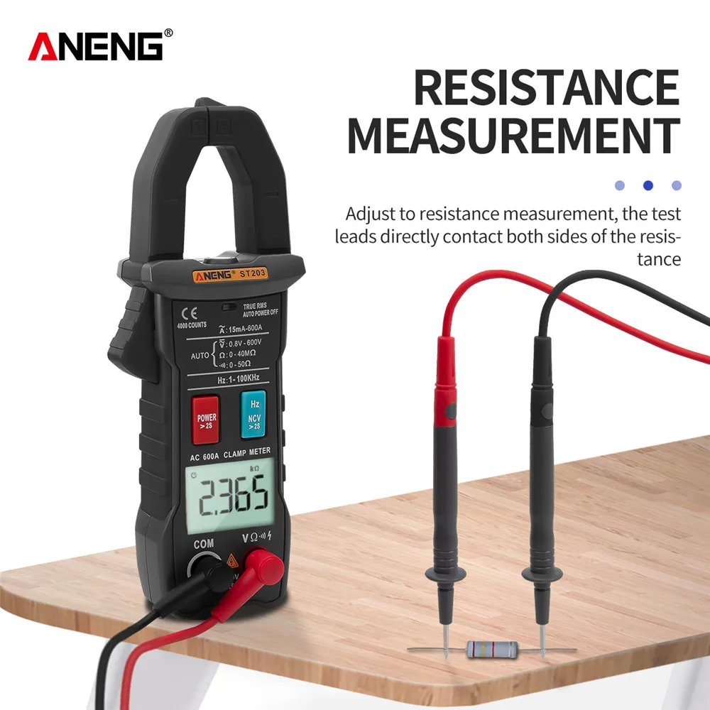 ANENG ST203 Digital Clamp Meter Multimeter 4000counts True RMS Mini Amp DC/AC Clamp Meters voltmeter 400v Automatic Range
ANENG ST203 Digital Clamp Meter Multimeter 4000counts True RMS Mini Amp DC/AC Clamp Meters voltmeter 400v Automatic Range