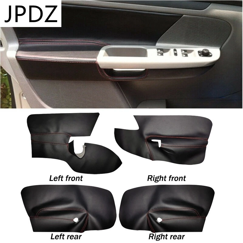 

4PCS Black+RED LHD 4 Doors Armrest Panel Leather Cover Inner Trim for Jetta Golf MK5 2005-2010 with Tools