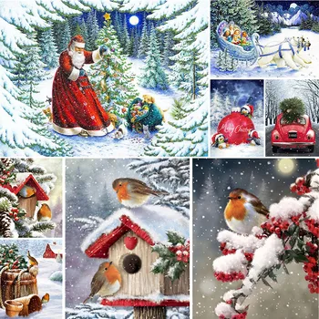 Christmas Animals Printed Canvas 11CT Cross Stitch Kit Embroidery Painting Handiwork Sewing Craft Jewelry Different Promotions