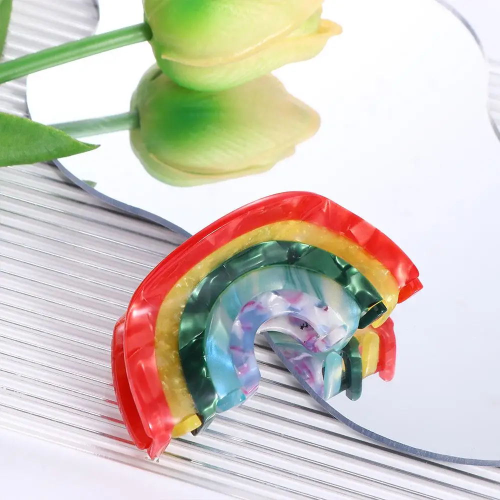 Gifts For Girls Large Hairpins Fashion Headdress Acetate Shark Clip Rainbow Hair Claw Semi-circle Women Hair Clips
Gifts For Girls Large Hairpins Fashion Headdress Acetate Shark Clip Rainbow Hair Claw Semi-circle Women Hair Clips