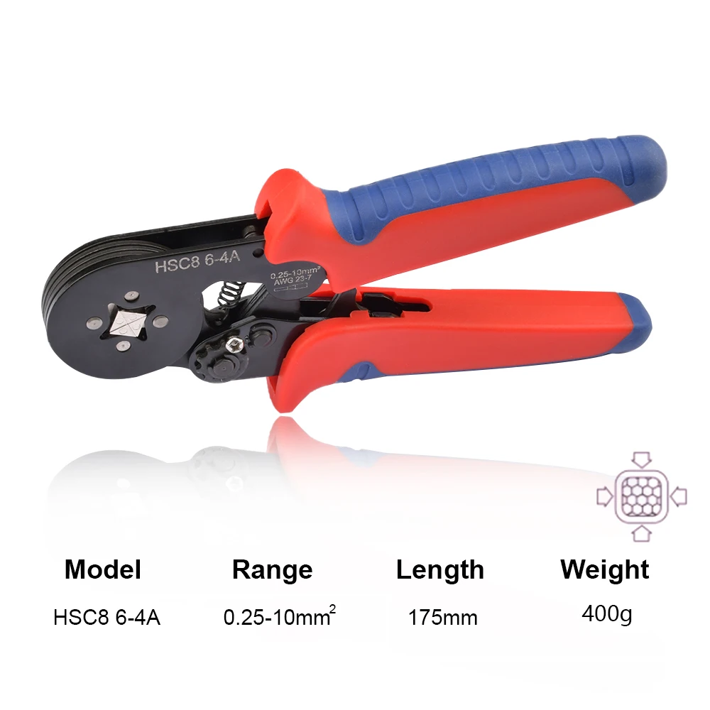 Tubular Terminal Crimping Tools Mini Electrical Pliers HSC8 6-4A/6-4 0.25-10mm² 23-7AWG 6-6 0.25-6mm² High Precision Clamp Sets
Tubular Terminal Crimping Tools Mini Electrical Pliers HSC8 6-4A/6-4 0.25-10mm² 23-7AWG 6-6 0.25-6mm² High Precision Clamp Sets
