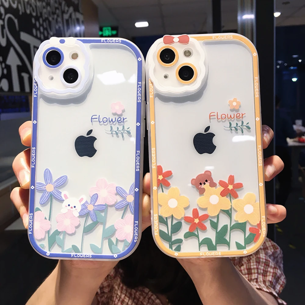 Cute Bear Cartoon Rabbit Trasparent Soft Phone Case For iPhone 12 11 13 Pro XR X XS Max Flowers Daisy Silicone Shockproof Cover
Cute Bear Cartoon Rabbit Trasparent Soft Phone Case For iPhone 12 11 13 Pro XR X XS Max Flowers Daisy Silicone Shockproof Cover