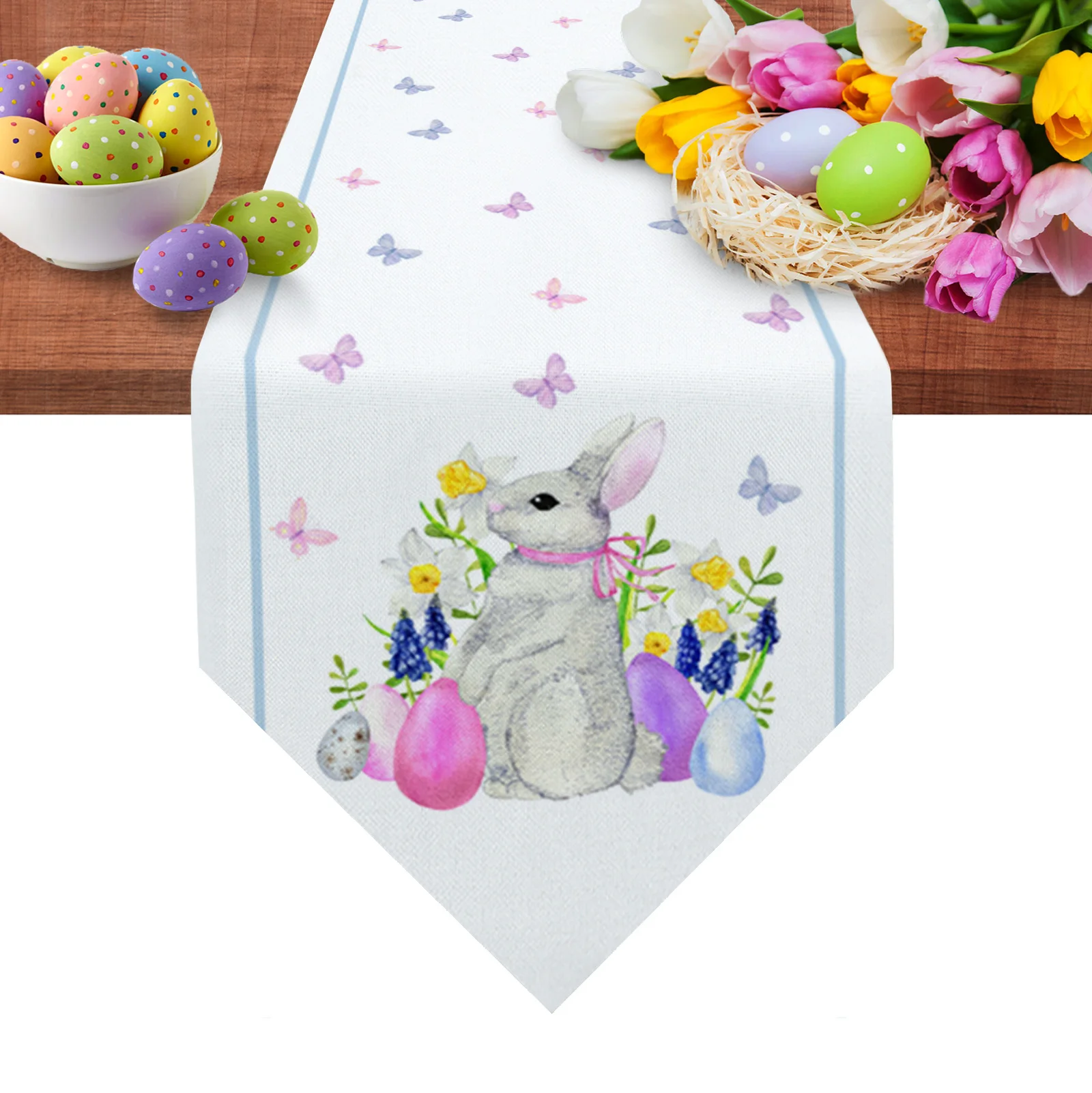Easter Bunny Egg Flower Butterfly Blue Stripes Table Runner Dinning Wedding Party Tablecloth Easter Decoration Table Mat
Easter Bunny Egg Flower Butterfly Blue Stripes Table Runner Dinning Wedding Party Tablecloth Easter Decoration Table Mat