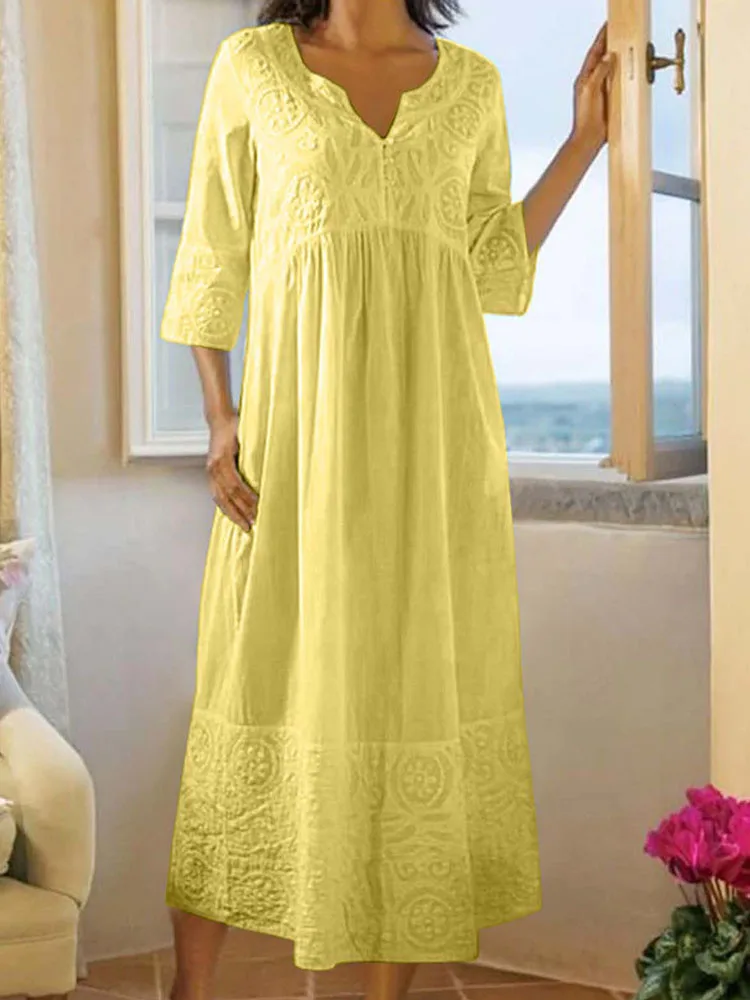 Женское повседневное свободное платье с вышивкой, летнее модное однотонное длинное платье с рукавом до локтя и V-образным вырезом, женское п...
Женское повседневное свободное платье с вышивкой, летнее модное однотонное длинное платье с рукавом до локтя и V-образным вырезом, женское п...